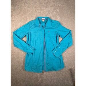 Women's Ariat Fitted Long Sleeve Button Up Blue XL‎